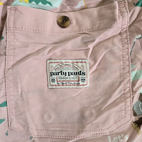 Party Pants Mens Xl Pink Surfing Print Swim Shorts - Picture 8 of 9